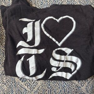 Black Graphic T-Shirt with White Print